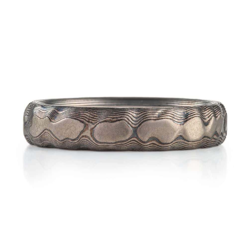 Nightfall Ring in Mokume Guri Bori Pattern - Image 3