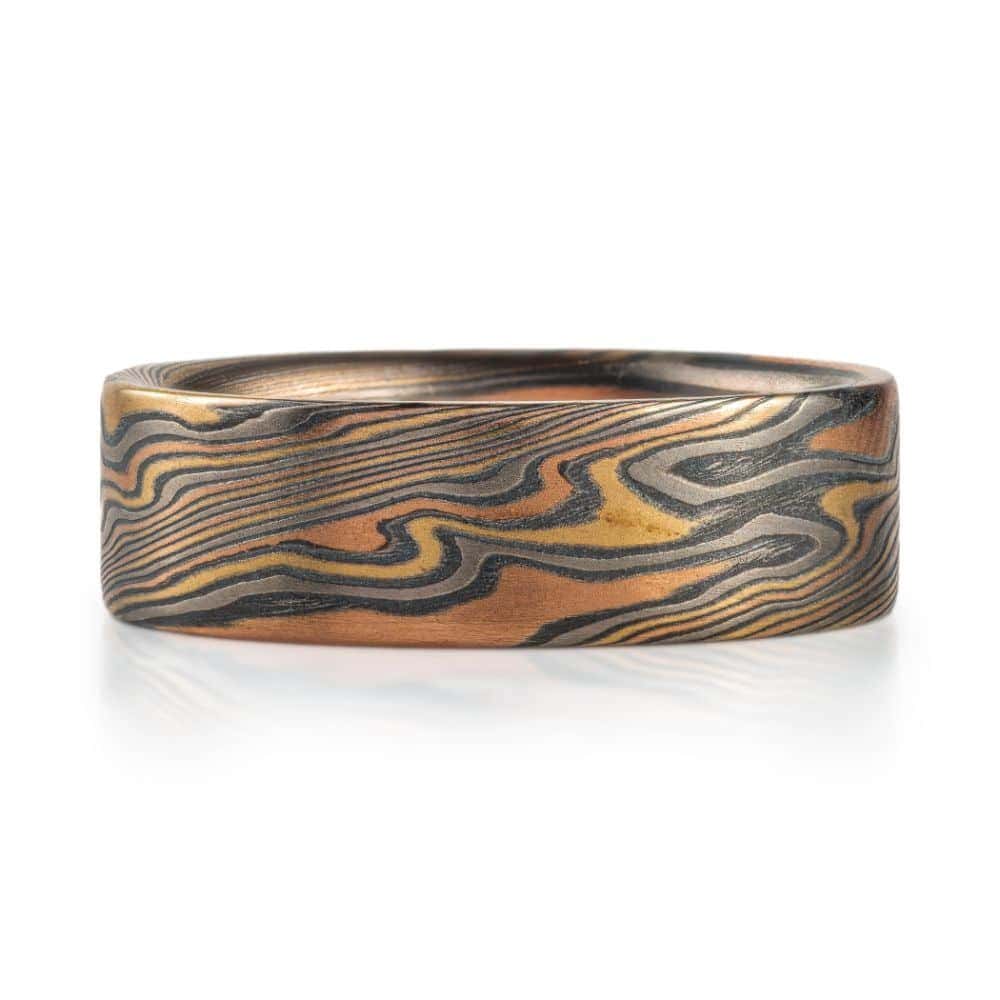 Hearty Mokume Twist Pattern Ring - Image 4