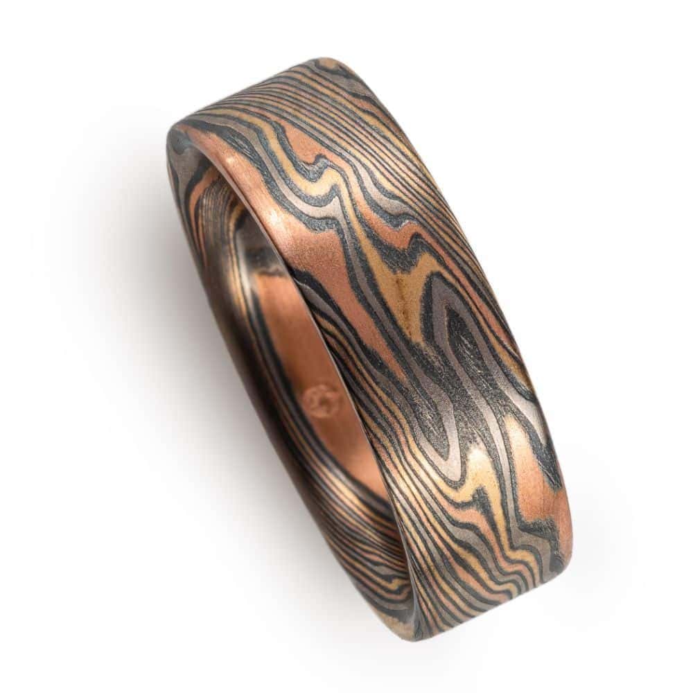 Hearty Mokume Twist Pattern Ring - Image 3