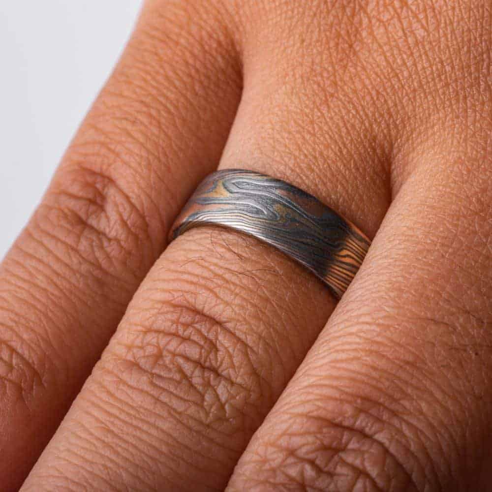 Hearty Mokume Twist Pattern Ring - Image 5