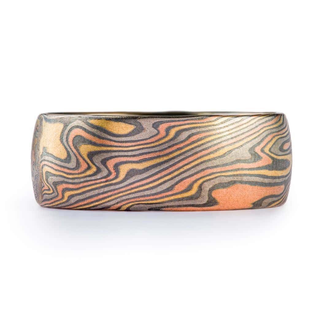 Bold Mokume Ring in Twisted Pattern