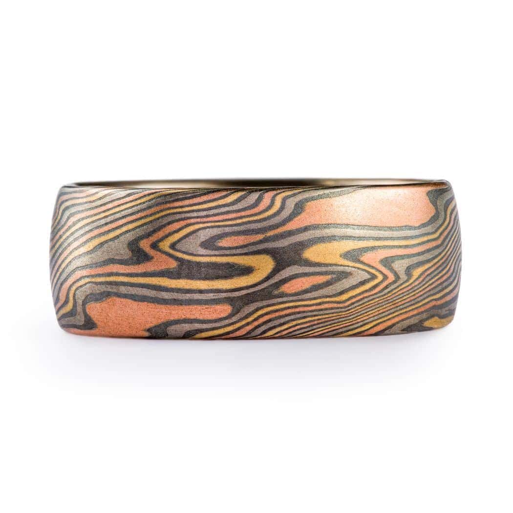 Bold Mokume Ring in Twisted Pattern - Image 3