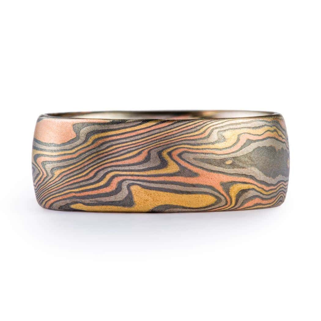 Bold Mokume Ring in Twisted Pattern - Image 2