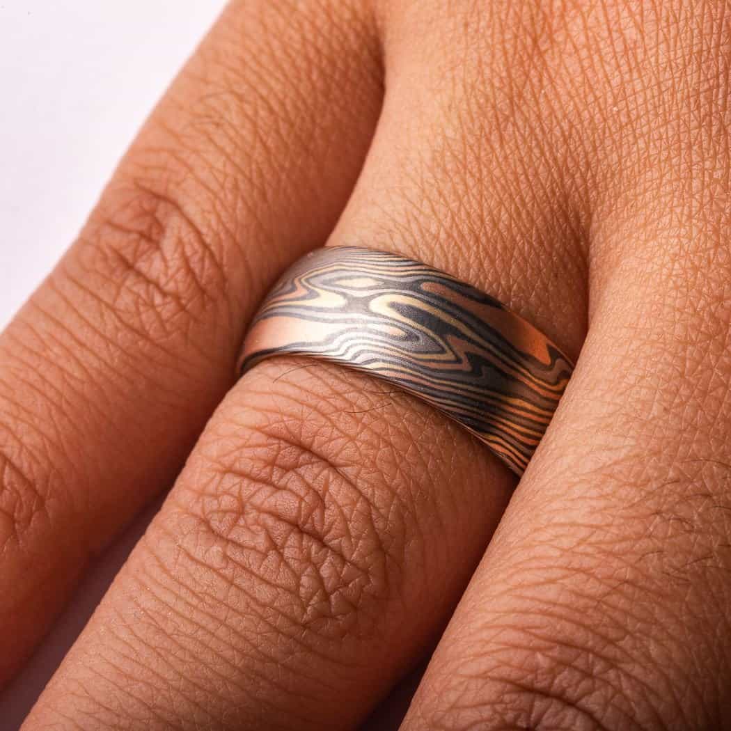 Bold Mokume Ring in Twisted Pattern - Image 5