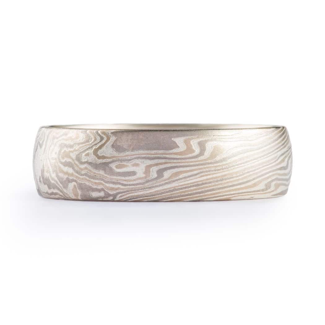 Classic Handmade Mokume Wedding Band
