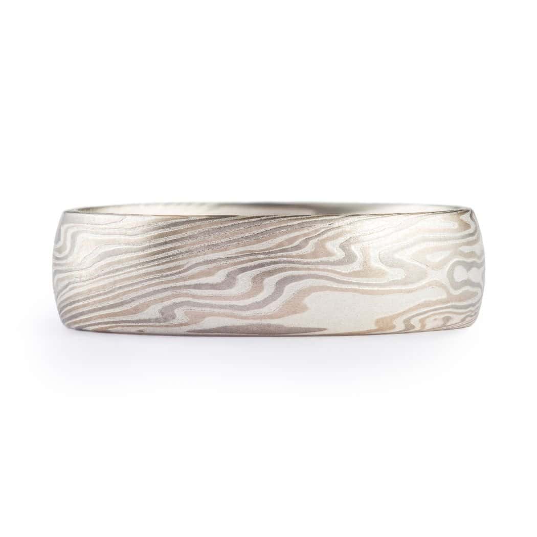 Classic Handmade Mokume Wedding Band - Image 3
