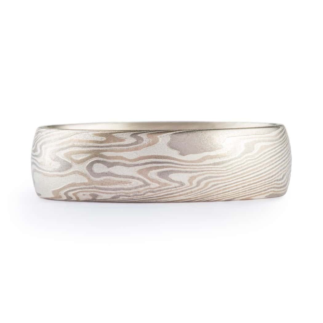 Classic Handmade Mokume Wedding Band - Image 2