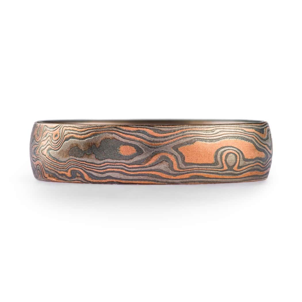 Timber Woodgrain Finely Mokume Ring