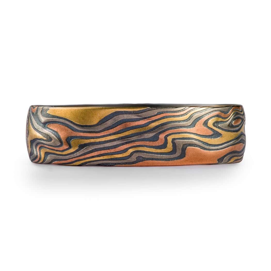 Colorful Mokume Ring with Texture - Image 2