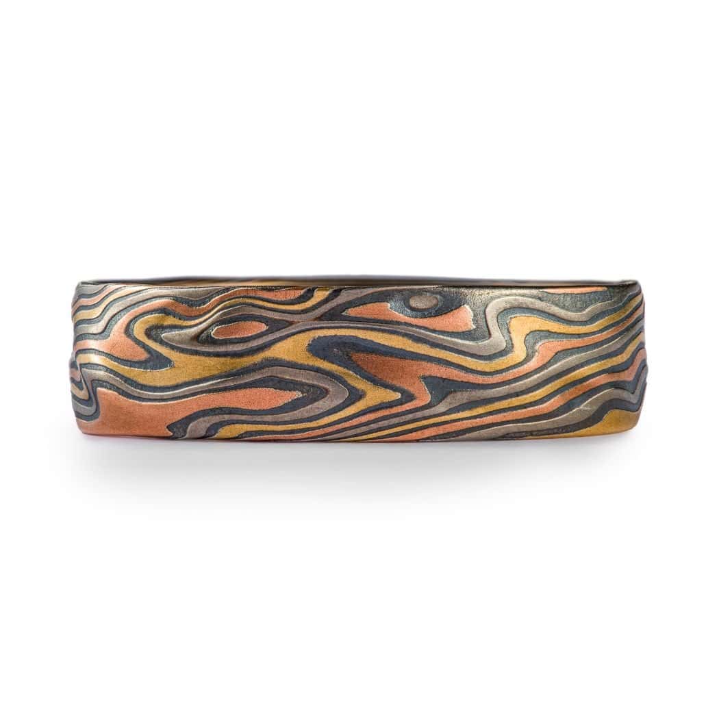 Colorful Mokume Ring with Texture - Image 3