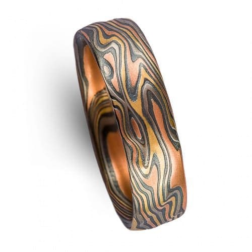 Colorful Mokume Ring with Texture - Image 4