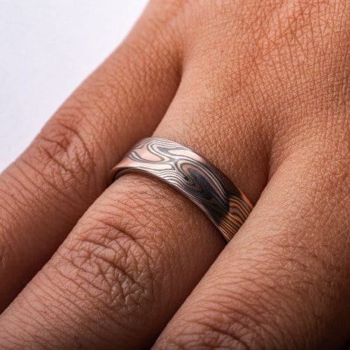 Flat Profile Twist Pattern Ring with Kazaru - Image 5