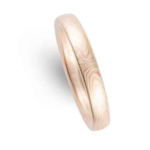 Classic Mokume Wedding Band Set - Image 4