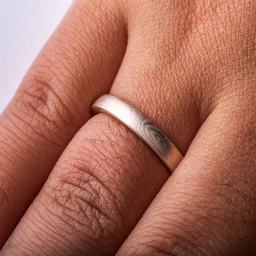 Classic Mokume Wedding Band Set - Image 6
