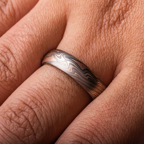 Wilderness Mokume Ring in Twist Pattern - Image 5