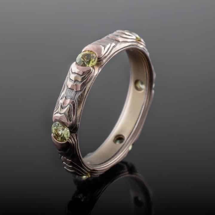 Yellow Sapphires Ring in Guri Bori Pattern - Image 5