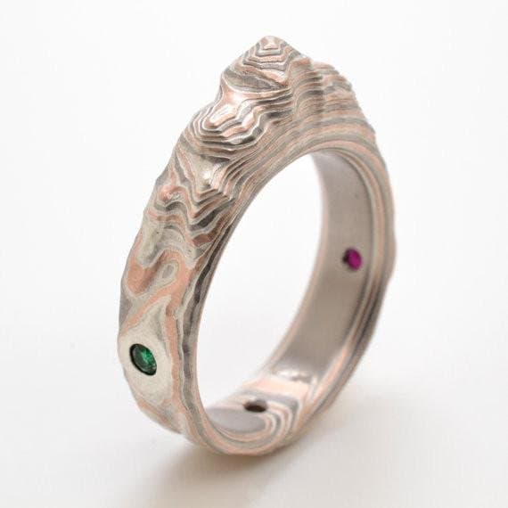 Mokume Guri Bori Mountain Ring - Image 3