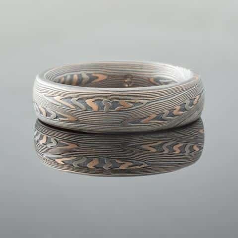 Unique Mokume Knots Wedding Band Set - Image 2