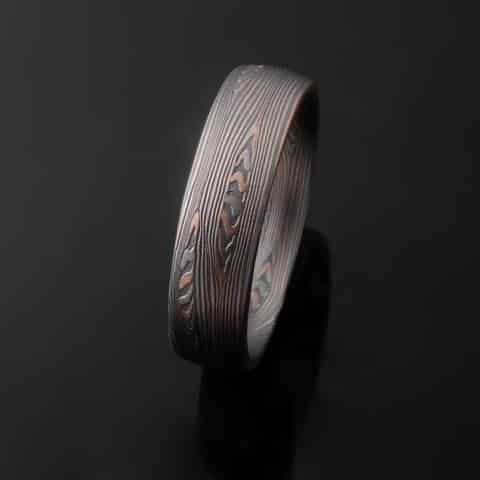 Unique Mokume Knots Wedding Band Set - Image 4