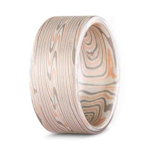 Bold Vortex Pattern Mokume Ring Set - Image 3