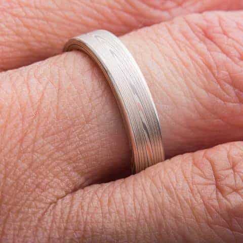 Bold Vortex Pattern Mokume Ring Set - Image 7