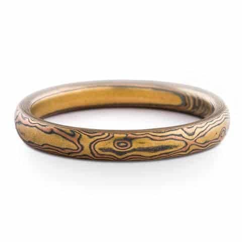 Delicate Feminine Mokume Gane Wedding Band