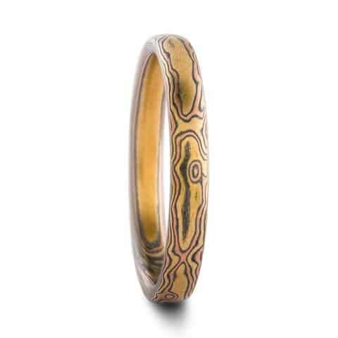 Delicate Feminine Mokume Gane Wedding Band - Image 4