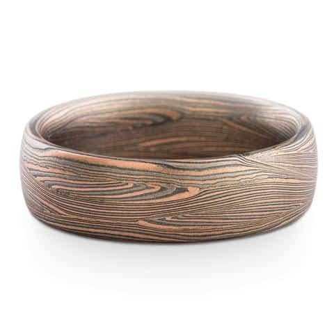 Rustic Wedding Set with Mokume Knots - Image 3