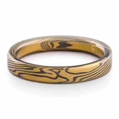 Lively Twist Pattern Mokume Ring - Image 2