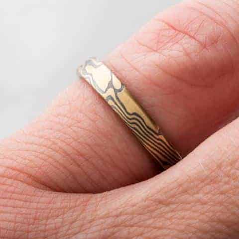 Lively Twist Pattern Mokume Ring - Image 6