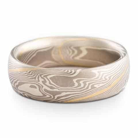 Alpine Mokume Rings with Etched Finish - Image 2