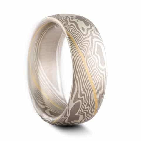 Alpine Mokume Rings with Etched Finish - Image 3