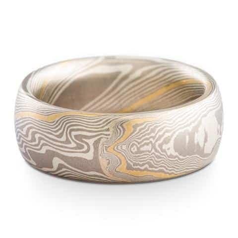 Alpine Mokume Rings with Etched Finish - Image 4