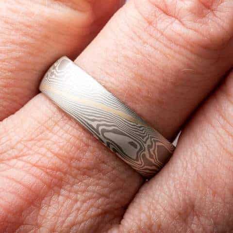 Alpine Mokume Rings with Etched Finish - Image 6