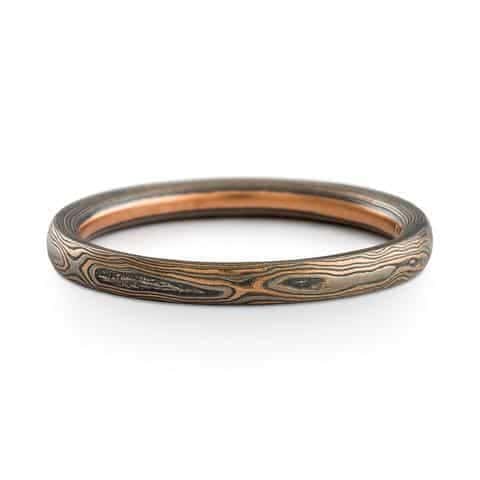 Dainty Mokume Gane Ring or Wedding Band - Image 2