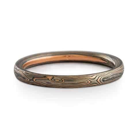 Dainty Mokume Gane Ring or Wedding Band - Image 3