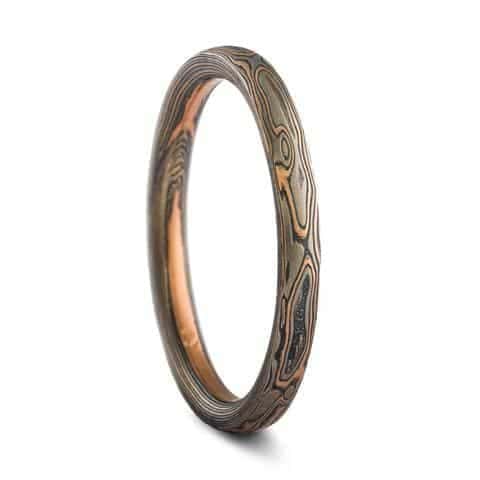 Dainty Mokume Gane Ring or Wedding Band - Image 4