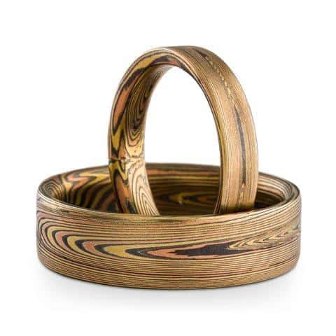 Modern Mokume Ring Set