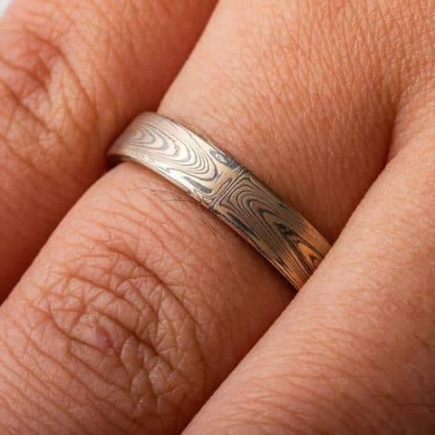 Modern Mokume Ring Set - Image 6