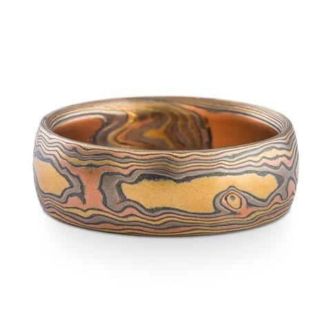 Organic Mokume Gane Wide Ring - Image 2