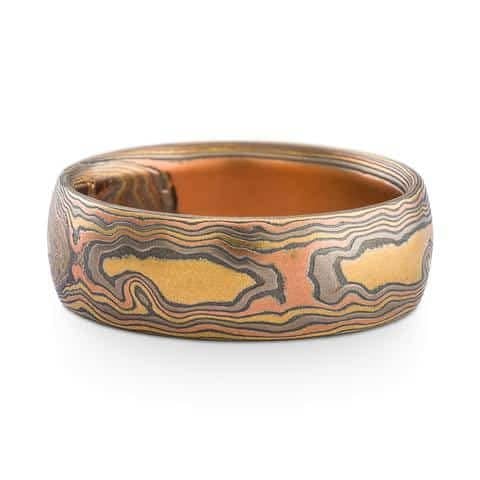 Organic Mokume Gane Wide Ring