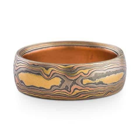Organic Mokume Gane Wide Ring - Image 3