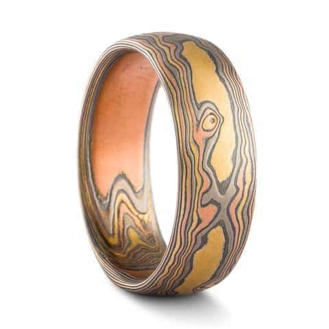 Organic Mokume Gane Wide Ring - Image 4