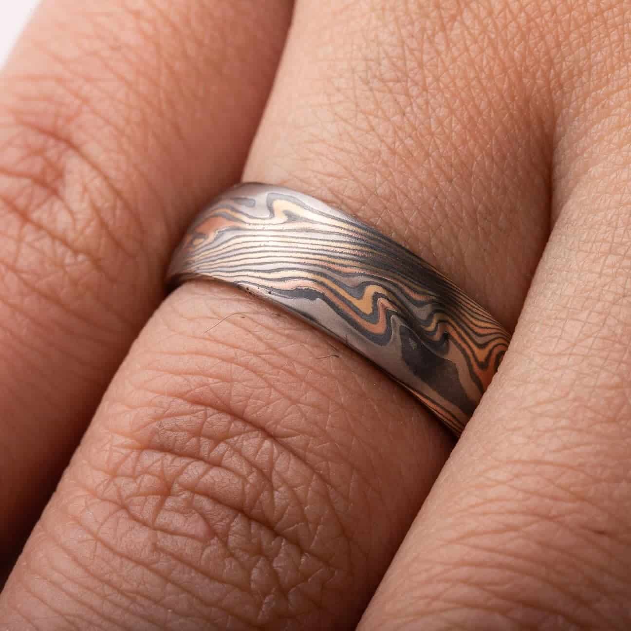 Mokume Gane Rolling Hills Ring - Image 5