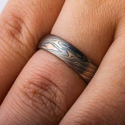 Nature Inspired Matching Wedding Band Set - Image 4