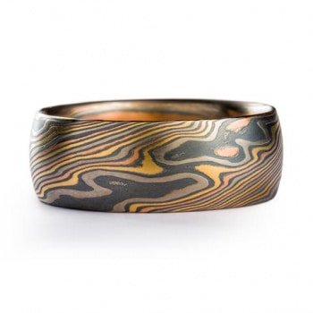 Rustic Wide Mokume Gane Ring