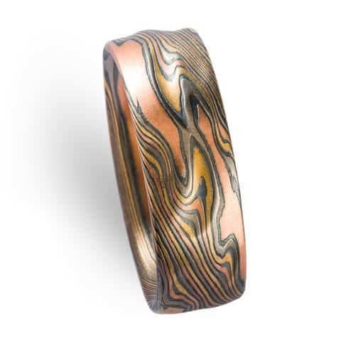 Manly Woodgrain Pattern Mokume Gane Ring - Image 4