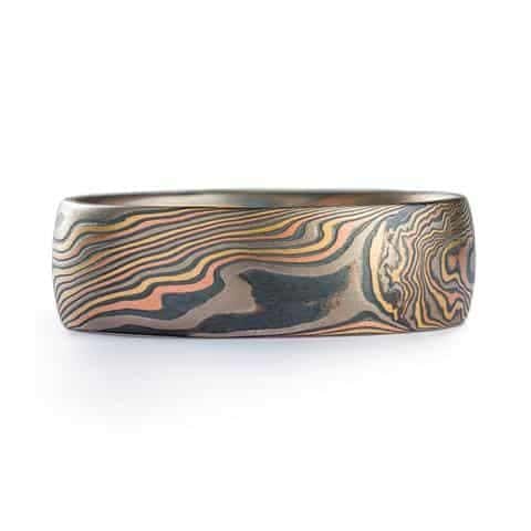 4 Color Mokume Gane Ring with Twist Pattern - Image 2