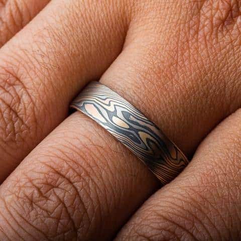 Mokume Gane Earthy Style Ring - Image 5