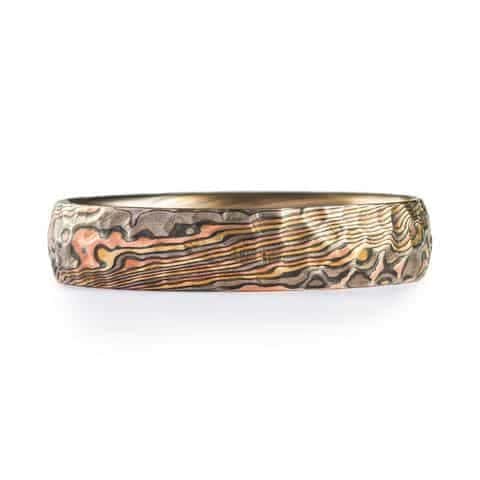 Riverbed Mokume Gane Ring with Hammered Finish - Image 2